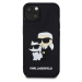 Karl Lagerfeld 3D Rubber Karl and Choupette Zadný Kryt pre iPhone 15 Black