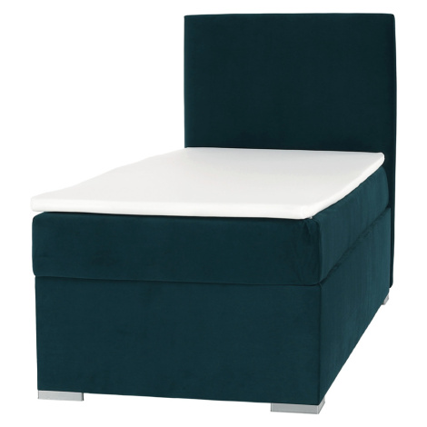 Boxspringová posteľ, jednolôžko, zelená, 80x200, pravá, SAFRA Tempo Kondela