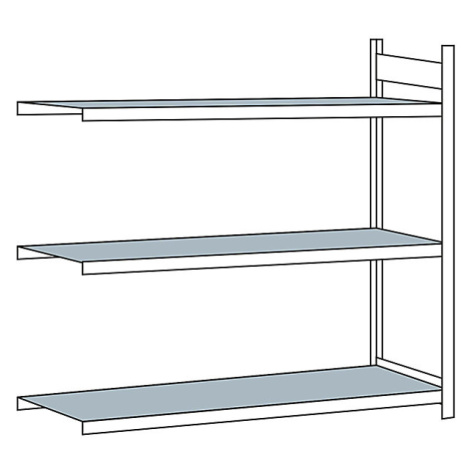 Regál s veľkým rozpätím, s oceľovou policou, výška 2000 mm SCHULTE
