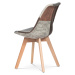 Sconto Jedálenská stolička ADERYN sivá/hnedá, patchwork
