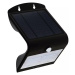 Záhradné LED nástenné svietidlo solárne 3W, 4000K, 401lm, čierne VT-768 (V-TAC)