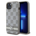 DKNY PU Leather Checkered Pattern and Stripe Zadný Kryt pre iPhone 13 Beige