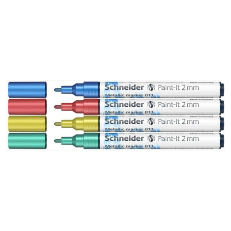SCHNEIDER - Metalické markery v sade mix (červená, modrá, zelená, žltá) 4 ks Schneider Electric