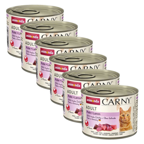 Animonda Carny Adult - Morka a jahňacie 6 x 200 g