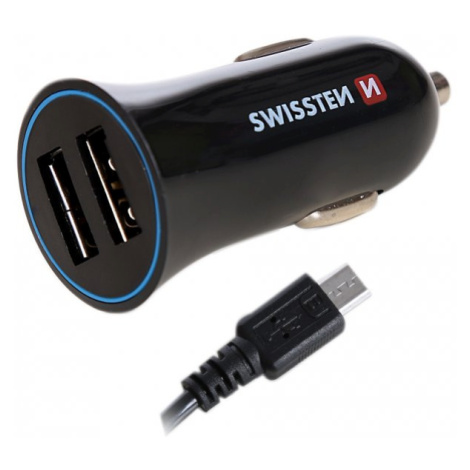 Autonabíjačka Swissten Cl USB C 2,4 A + adaptér čierna