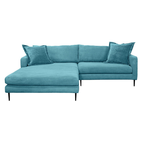 P & B ROHOVÁ SEDAČKA, textil, svetlomodrá