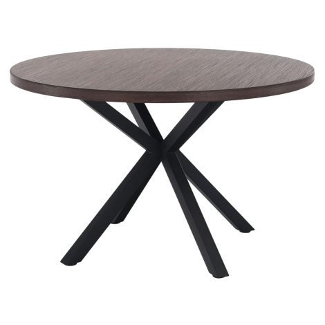 KONDELA Medor okrúhly jedálenský stôl dub tmavý / čierna Tempo Kondela