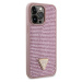 Guess Rhinestones Triangle Metal Logo Kryt pre iPhone 15 Pro Max Pink