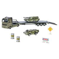 2-Play Traffic vojenský transporter 25cm kov s obrnenými vozidlami voľný chod