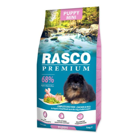 Krmivo Rasco Premium Puppy Mini kura s ryžou 1kg