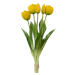 Umelý zväzok tulipánov 5 ks žltá, v. 38 cm