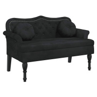 vidaXL Lavica s vankúšmi čierna 120,5x65x75 cm zamatová