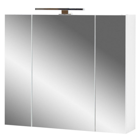 Kúpeľňová skrinka Morety so zrkadlom (76x71x23 cm, biela)