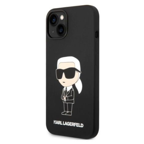 Silikónové puzdro Karl Lagerfeld na Apple iPhone 13 KLHCP13MSNIKBCK Liquid Silicone Ikonik NFT č