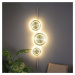 LED nástenné svietidlo Planetárium, zlatá farba, výška 120 cm, 3 svetlá.