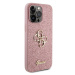 Plastové puzdro Guess na Apple iPhone 15 Pro GUHCP15LHG4SGP Fixed Glitter 4G Metal Logo ružové