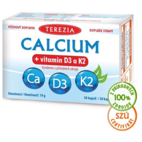 TEREZIA Calcium + vitamín D3 a K2 30 kapsúl