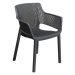 Tmavosivá plastová záhradná stolička Elisa – Keter