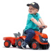 Falk 260C Baby Kubota ride-on traktor s prívesom, hrable & lopata