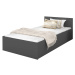 GL Jednolôžková posteľ Dolly s úložným priestorom - sivá Rozmer: 200x90