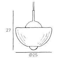 Závesné svietidlo Lotus, číre, Ø 25 cm, sklo, fúkané ústami