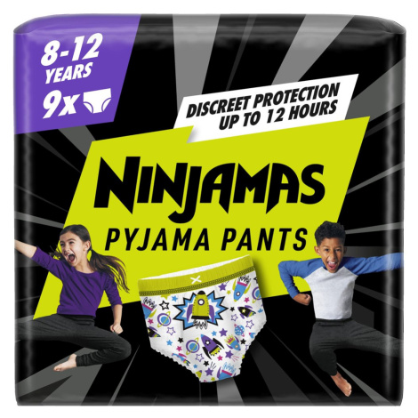 PAMPERS Nohavičky plienkové Ninjamas Pyjama Pants Kosmické lode, 9 ks, 8 rokov, 27kg-43kg