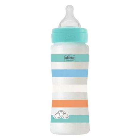 CHICCO Fľaša dojčenská Well-being silikón 330ml chlapec