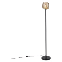 Dizajnová stojaca lampa čierna so zlatou 20 cm - Sarella
