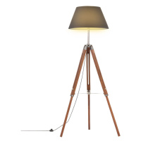 vidaXL Lampa na statíve medovo-hnedá a čierna 141 cm teakový masív