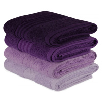 Sada 4 ks ručníků Rainbow 50x90 cm fialová