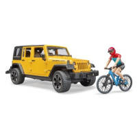 Bruder 02543 JEEP Wrangler Rubicon, horský bicykel a cyklista