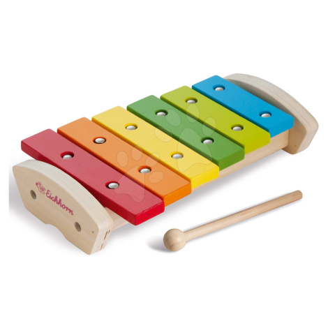 Drevený xylofón Wooden Xylophone Eichhorn s kladivkom 6 rôznych tónov od 24 mes