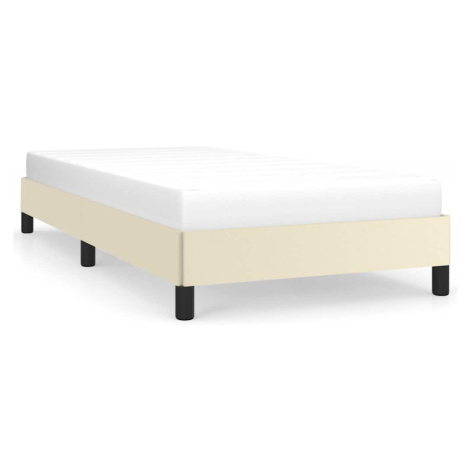 vidaXL Posteľný rám krémový 90x190 cm umelá koža