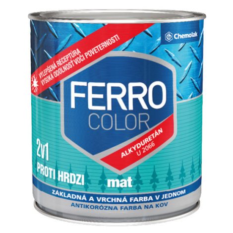 FERRO COLOR U 2066 MAT - Matná antikorózna farba 2v1 1999 - čierna 0,75 L CHEMOLAK
