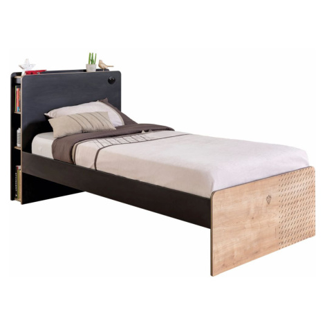 Študentská posteľ 120x200cm sirius - dub čierny/dub zlatý