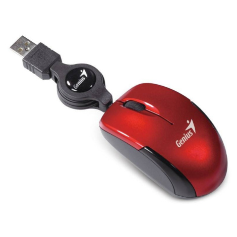 Myš GENIUS MicroTraveler V2/ drôtová/ 1200 dpi/ USB/ červená