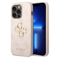 Guess PU 4G Metal Logo Zadný Kryt pre iPhone 15 Pro Max Pink