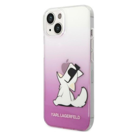 Plastové puzdro Karl Lagerfeld na Apple iPhone 14 Pro KLHCP14LCFNRCPI Choupette Eat ružové