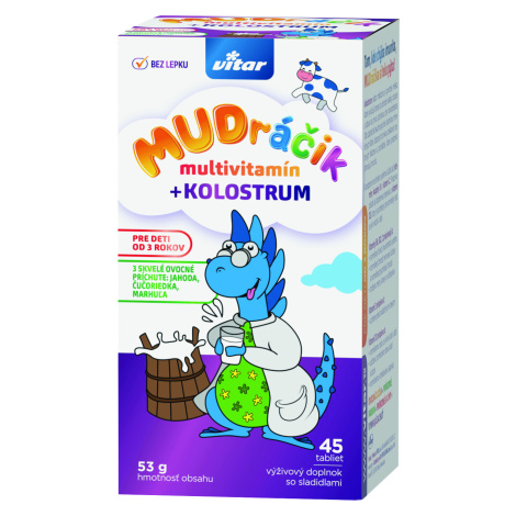 MUDRÁČIK multivitamín + kolostrum  dóza 45 tabliet