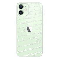 Plastové puzdro iSaprio - Handwriting 01 - white - iPhone 12 mini
