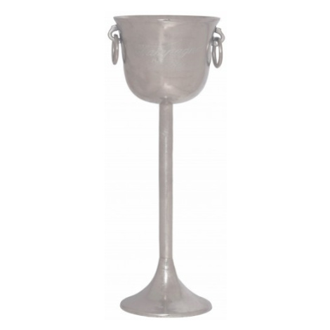 Estila Dizajnová nádoba na chladenie šampanského Perlea v matnom striebornom odtieni 80cm
