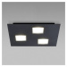 Fabbian Quarter čierne stropné LED svetlo 3-pl.