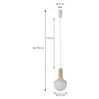 Lucande závesné svietidlo Florine, béžová/opál, keramika, sklo