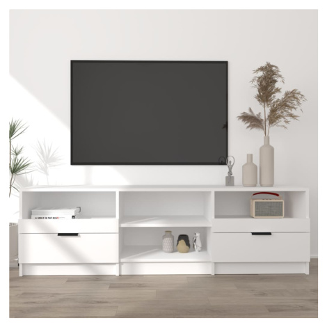 vidaXL TV stolík biely 150x33,5x45 cm spracované drevo