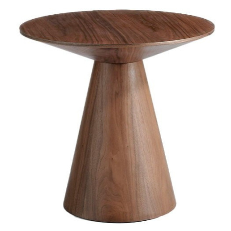 Estila Moderný okrúhly príručný stolík Vita Naturale z dreva hnedý 60cm