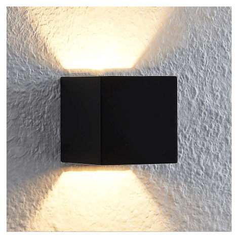 Lindby Quaso LED nástenná lampa, betón, čierna