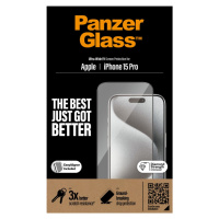 PanzerGlass - Tvrdené sklo UWF s aplikátorom pre Apple iPhone 15 Pro, čierna