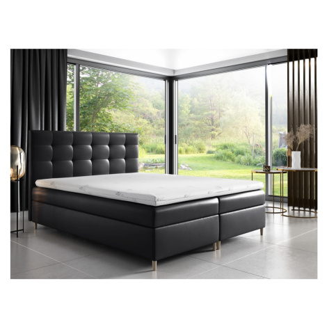 Expedo Čalúnená posteľ boxspring MARIANA + topper, 200x200, madryt 9100