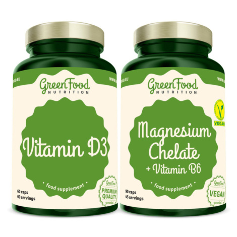 GREENFOOD NUTRITION Magnesium chelate 90 kapsúl + vitamín D3 60 kapsúl