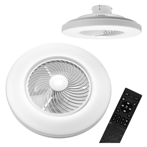 Toolight Toolight, LED stropné svietidlo s ventilátorom + diaľkové ovládanie APP1551-C, biela, O